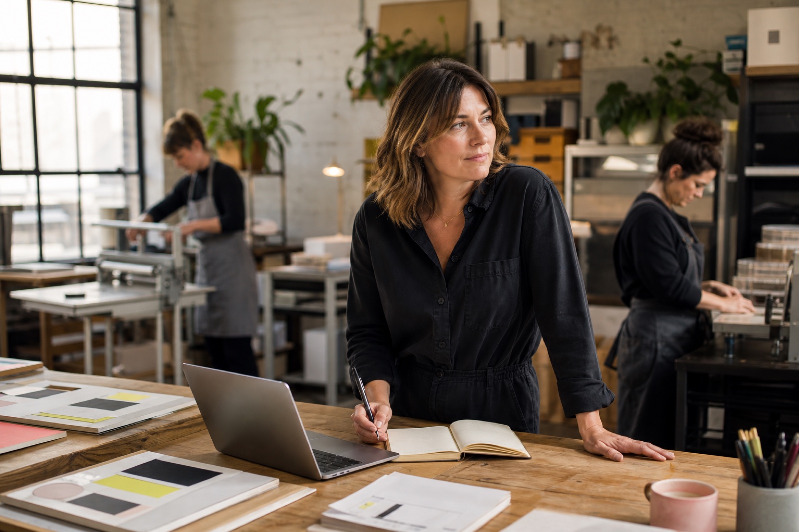 Business owner reviewing legal documents